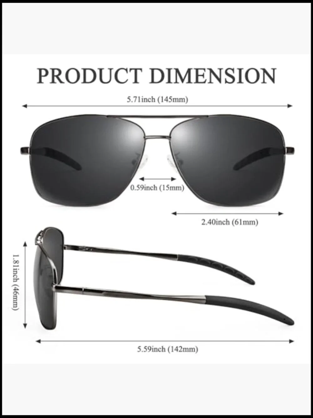 Polarized Aviator Sunglasses UV400 Protection Lightweight Pilot Sun Glasses